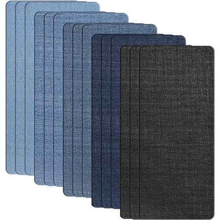 15 stk strykejern-på lapper, stort lappesett 28×12,5 cm, denim Fa