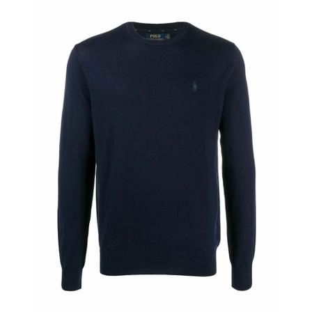 Ralph Lauren Embroidered Logo Trui , Blauw , Heren , Maat: XL