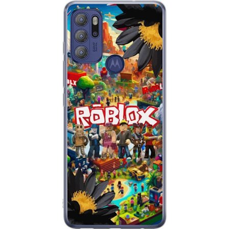Kompatibelt Mobilskal till Motorola Motorola Moto G60S Roblox äventyrsvärld full av figurer, färgstarka spelmiljöer och actionfyllda byggvärldar