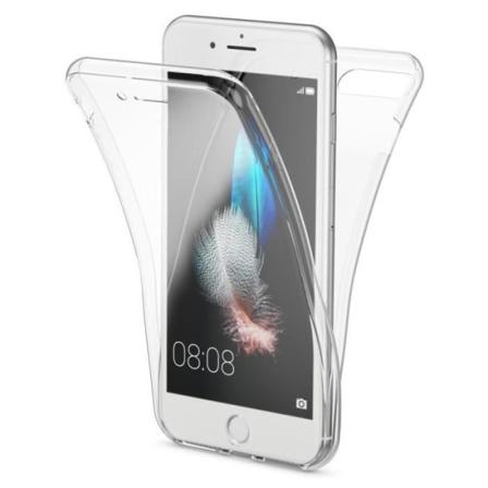 Moozy Helkroppsfodral för iPhone 8 Plus, iPhone 7 Plus Klart silikon Stötsäkert - 360 graders skyddsfodral fram och bak