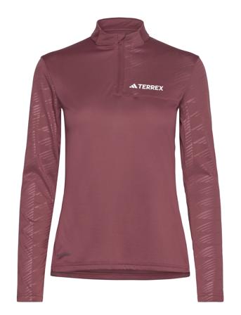 W Mt Half Zi Ls Pink Adidas Terrex
