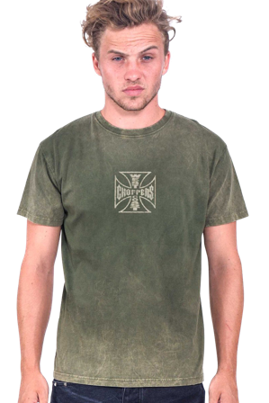 Camiseta West Coast Choppers Parts Verde Vintage L