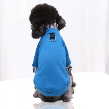 Kæledyrstøj Natlysreflekterende hættetrøje Walking Dog Safety Fleece Lake Blue 2xl