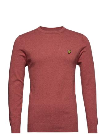 Cotton Merino Crew Jumper Strikkegenser M. Rund Krage Rød Lyle & Scott