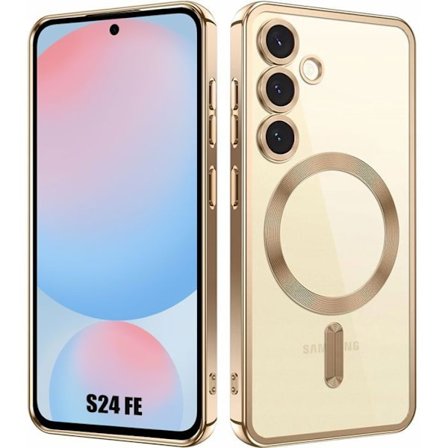 Coque för Samsung Galaxy S24 FE - med Magnetiskt Ring Kamerafilm - Guld - BOOLING