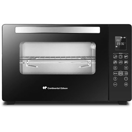 CONTINENTAL EDISON CEMF45DIG - Elektrisk miniugn 45L svart - 2000W - Rotisserie, Naturlig konvektion