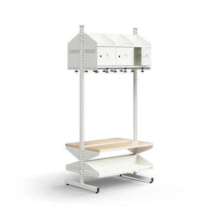 Garderobenschrank ENTRY, Grundmodul, bodenstehend, 1800 x 900 x 600 mm, Weiß