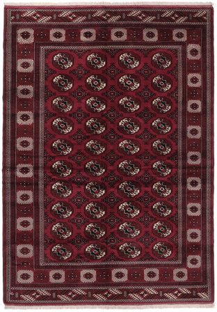 Orientalischer Turkaman Teppich 205X286 Schwarz/Dunkelrot Wolle, Persien/Iran