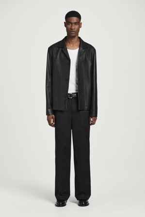 COS Homme Relaxed Cotton Straight-Leg Trousers in Noir
