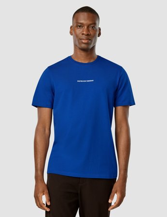 Shaping New Tomorrow - Supima Autograph T-Shirt - Magnetic Blue - Herre - Størrelse M