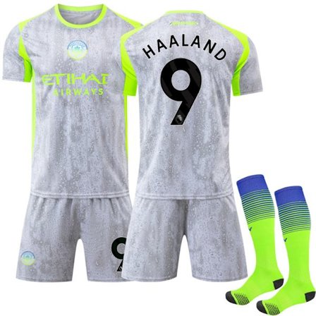 Manchester City Vieraspaita Lasten Jalkapallosetti 2025-2026 Nro 9 Haalan-FS-