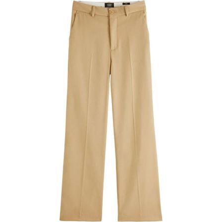 Scotch & Soda, Edie - high rise wide leg trousers sand Bruin, Dames, Maat:W24