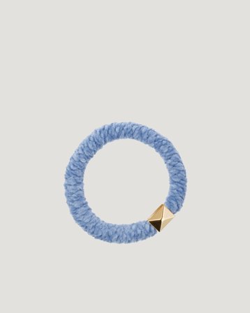 Dark Department Fluffy Fat Hair Tie W/Gold Blå Accessoarer Tjej - Kids Brand Store