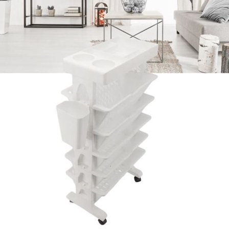 HURRISE roterande bokhylla Mobil bokhylla, avtagbar bokhylla, Flerlagers mobil bokhylla möbel Vit