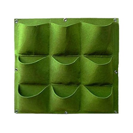 2025 Senaste Modell 9 Fickor Vertikal Grönskande Hängande Vägg Trädgård Växt Odla Kruka Väska Planteringskärl