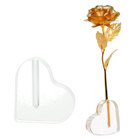 Rose Akryl Stativ Hjerteform Vase For Flower Display Akryl