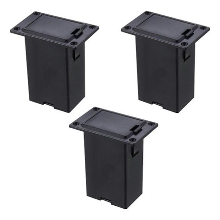 3 stk. Batteriboks for pickup 9V Gitar og Bass Aktiv Pickup Batteriholder Svart