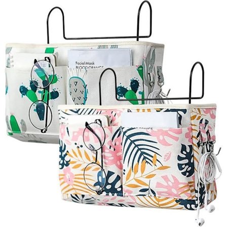 Loftsengshylde, 2 STK Loftsengshylde med kroge, Opbevaringsreol til kollegieværelse