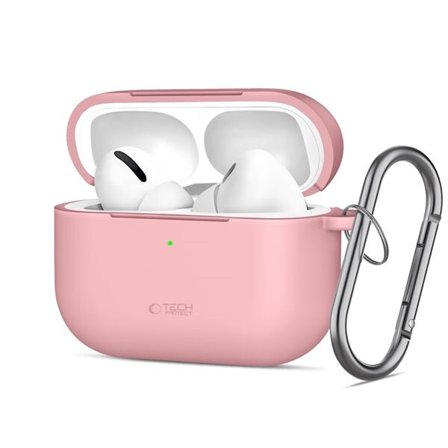 Tech-Protect silikoninen koukkukotelo AirPods Pro - vaaleanpunainen