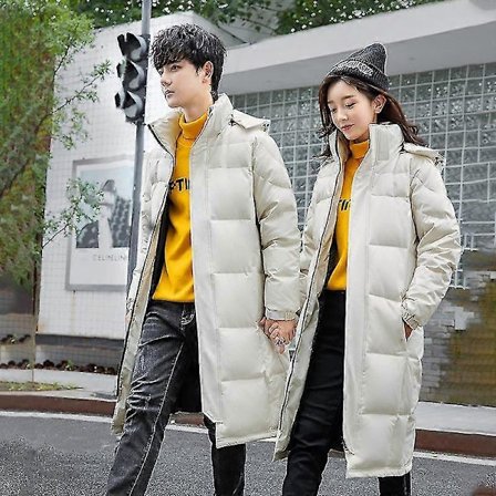 2023 Ny herr dunjacka par vinter vit anka ner huva förtjockad koreansk ungdomsjacka för män och kvinnor