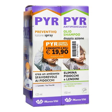 Pyr Olio Shampoo Antipediculosi + Lozione Spray Preventivo + 1