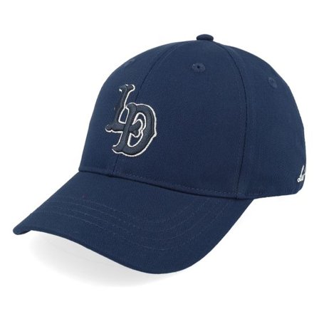 Les Deux - Blå adjustable Keps - Logo Baseball Cap Dark Navy Blue Adjustable @ Hatstore