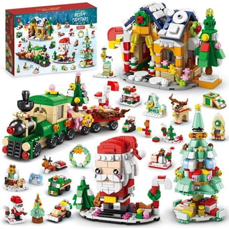 2025 Julekalender Byggeklosser 24 Overraskelser Julelekepakke for Barn