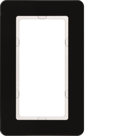 Hager 13096076 Dekkramme stort hullbilde, Q.7, glass Svart, Strømbrytere & vegguttak