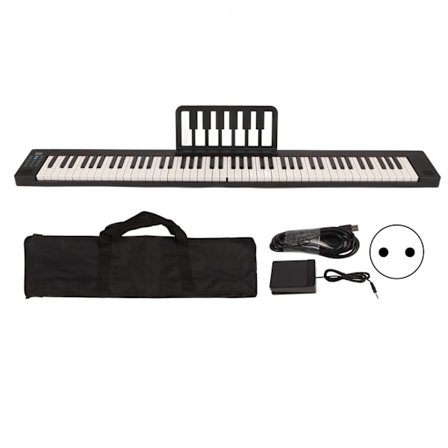 Vikbart Piano 88 Tangenter Fullstorlek Inbyggd Högtalare Portabelt Bluetooth Elektriskt Piano med MIDI Funktion 100?240V EU-kontakt