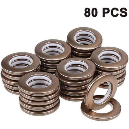 80 stk gardinringer, gardinringer, klips med indre diameter 46 mm DIY-ringer for vindugardiner, dusjgardiner, gardiner til omkledningsrom