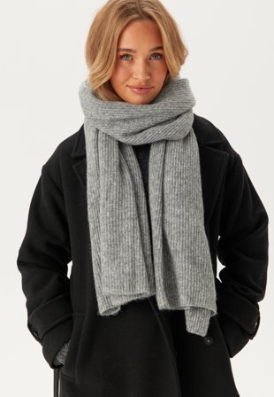 Pieces - Pcmoella Scarf - Medium Grey Melange - Kläder - - Bubbleroom