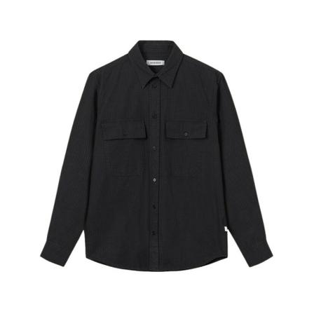 Wood Wood Avenir crispy check shirt , Zwart , Heren , Maat: XL