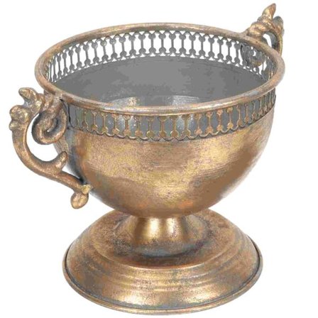 Guld Urna Planter Shabby Chic Metallvaser Trumpetvas Blombukett Krukor Piedestal Blomsterbehållare Växtkruka Hem Bröllop_yux