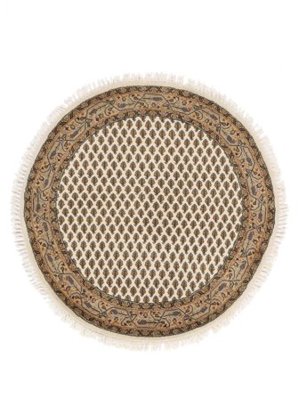 Mir Indisk Tæppe Håndknyttet Ø 104 Rundt Brun/Beige Indien