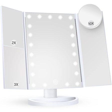 Sminkspegel Sminkbordsspegel med Ljus Bärbar LED-sminkspegel