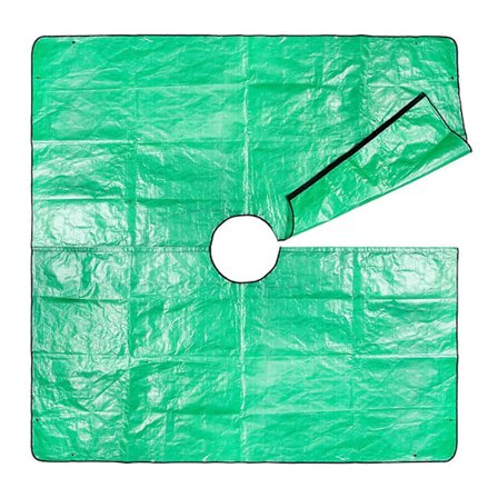 200 x 200 cm Landskapsduk for Beskjæring med 30 cm Hull, Vanntett Duk for Beskjæring av Trær, med Hjørnespenner