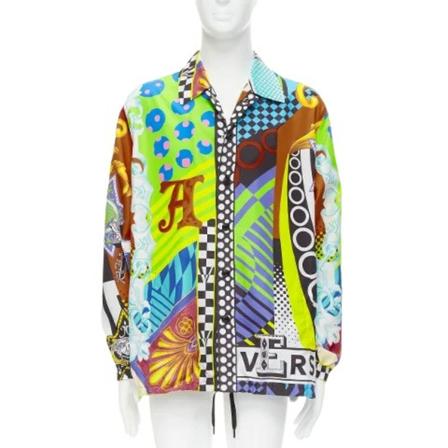 Versace Pre-owned, Pre-owned Nylon tops Blauw, Dames, Maat:L,multicolor