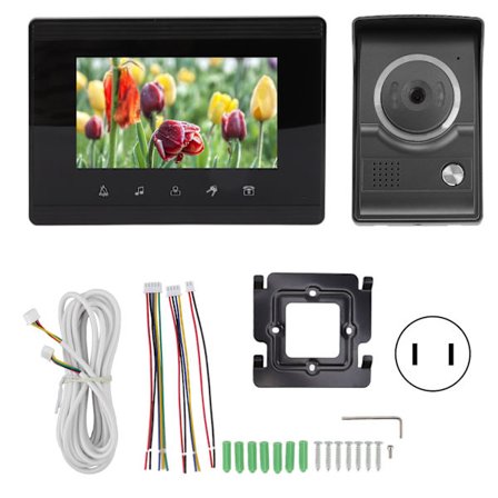 100‐240V HD Utomhus Video Dörrklocka Kamera Med LCD-skärm Video Intercom för Hemsäkerhet US-kontakt Video Dörrklocka