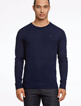 Lindbergh Merino Knit O-Neck - Navy - XXL