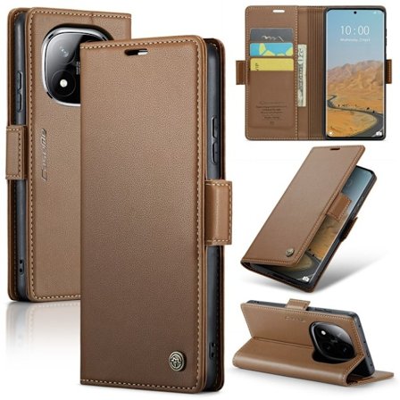 CASEME Xiaomi Redmi Note 14 Pro 5G / Note 14 Pro Plus 5G Fodral - Brun
