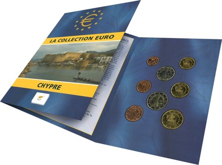 Cypern - Euro møntsæt i folder - Fransk