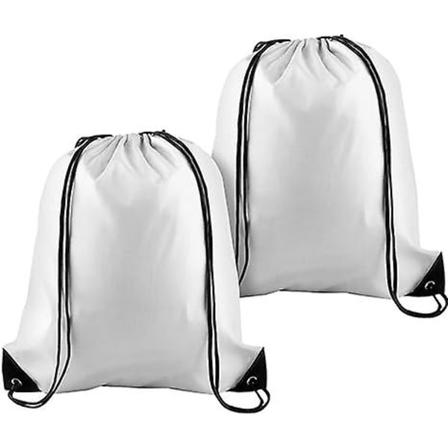 2 stk Hvite Trekksekker Trekksekk Bulk Sports Cinch Bags Streng Ryggsekk Oppbevaringsposer For Trening Reiser