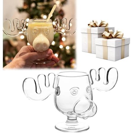 Julekopp, 240 ml, reinsdyrdesign, egnet for øl, vann, juice, melk og andre drikker. En perfekt julegave.