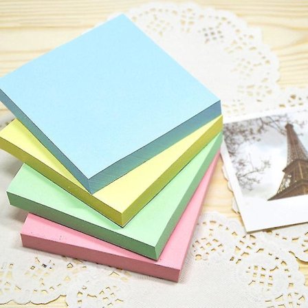 (pakke med 12) Post-it Notes 7,6x 7,6 cm, Pastelfarvede Super Sticky Sticky Notes, 100 stk./bog