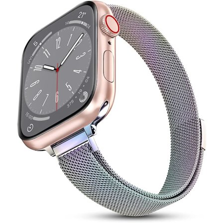 Milanese öglerem för Apple Watch Band 40 mm 44 mm 41 mm 45 mm 38 mm 42 mm 49 mm 45 mm smalt armband Iwatch Series 3 4 6 Se 7 8 Ultra