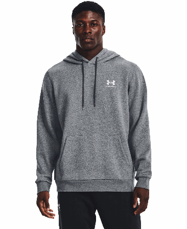 Under Armour Essential Fleece Hoodie Pitch Gray Medium Heather/White
