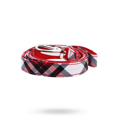 Urban Pup - Red & White Plaid - Tygkoppel - Hundkoppel