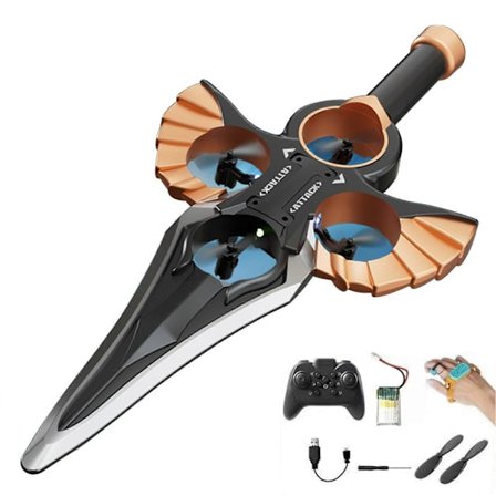 Fjernstyret Flyvende Sværd-sæt - Let at flyve Stunt RC Fly for Børn og Voksne, Genopladeligt Legetøj med Lys, Perfekt Fødselsdagsgave