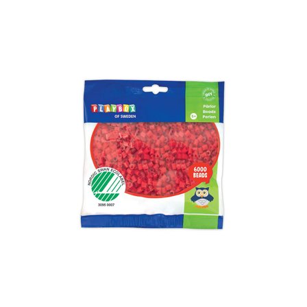 PLAYBOX Rörpärlor röda 6000/fp - Lyreco - Skola och förskola - Hobbymaterial - Nabbipärlor - Rörpärlor