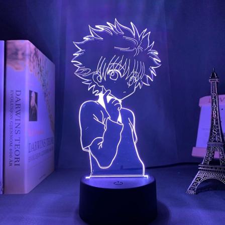 Akryl 3D-lampa Anime Hunter X Hunter Killua och Gon för sovrumsdekor nattlampa födelsedagspresent LED nattljus Manga Hxh KilluaB
